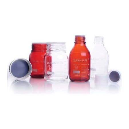 Cp Lab Safety. Duran PURE Bottle Only, Clear Borosilicate Glass, GLS-80, 2 Liter, Case of 10 818606301